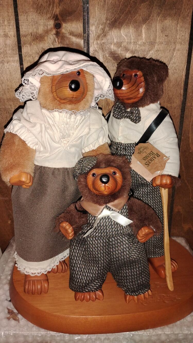 Vintage Robert Raikes “The Three Bears” Limited Edition 1989 with Base